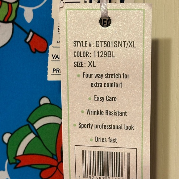 NWT Christmas Snowman Print Scrub Top XL - GT Performance - Picture 3 of 4